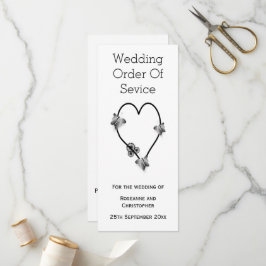 白黒バタフライハート結婚式 プログラム