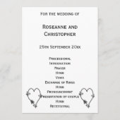 白黒バタフライハート結婚式 プログラム (裏面)