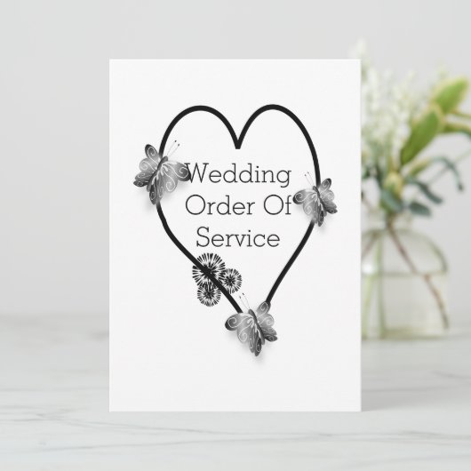 白黒バタフライハート結婚式 プログラム (スタンド正面)