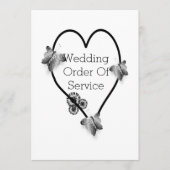 白黒バタフライハート結婚式 プログラム (正面)