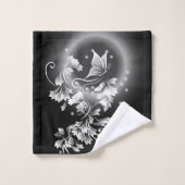 白黒バタフライファンタジー バスタオルセット (ウォッシュタオル)