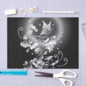 白黒バタフライファンタジー 薄葉紙 (クラフト)