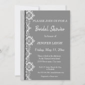 白黒バタフライブライダルシャワー 招待状 (正面)