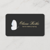 白黒バタフライメイクアップと美容師 名刺 (正面)