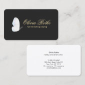 白黒バタフライメイクアップと美容師 名刺 (正面/裏面)