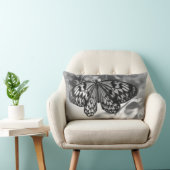 白黒バタフライ枕 ランバークッション (椅子)