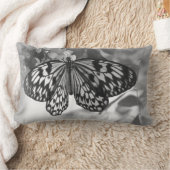 白黒バタフライ枕 ランバークッション (ブランケット)