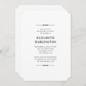 白黒バチェロレッテ。シンプルモダン 招待状 (正面/裏面)