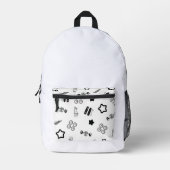 白黒バックパックスケートボードデザイン プリントバックパック (正面)