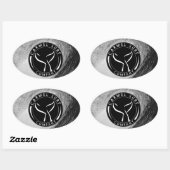 白黒バッジのロゴシール 楕円形シール (シート)