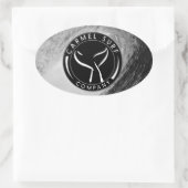 白黒バッジのロゴシール 楕円形シール (バッグ)