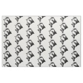 白黒バッジャーサックスパーソナライズされた ファブリック (ファットクウォーター)