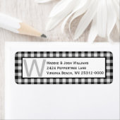 白黒バッファローのプレイドのアドモノグラムのレス ラベル (インサイチュ)