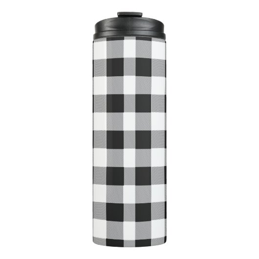 白黒バッファローのプレイドクリスマス タンブラー (正面)
