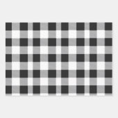 白黒バッファローのプレイドクリスマス ラッピングペーパーシート (正面2)