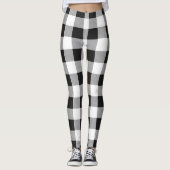 白黒バッファローのプレイドクリスマス レギンス (正面)