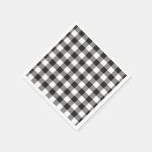 白黒バッファローのプレイドナプキン スタンダードカクテルナプキン (角)