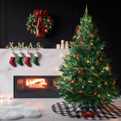 白黒バッファローのプレイドモノグラム ブラッシュドポリエステルツリースカート