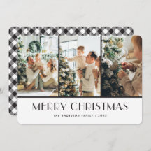 白黒バッファローのプレイド写真クリスマス