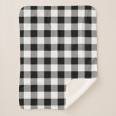白黒バッファローのプレイド シェルパブランケット (正面)