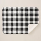 白黒バッファローのプレイド シェルパブランケット (正面(横))