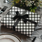 白黒バッファローのプレイド ラッピングペーパー