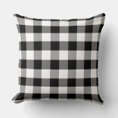 白黒バッファローの格子柄 クッション (正面)