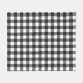 白黒バッファローの格子毛布 フリースブランケット (正面(横))