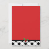 白黒バッファローの格子縞のクリスマスの写真カード シーズンカード (裏面)