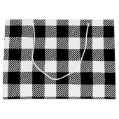 白黒バッファローの格子縞- ラージペーパーバッグ (正面)