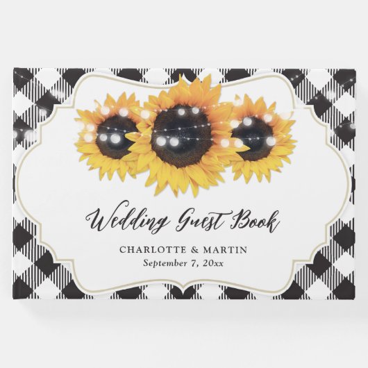 白黒バッファローひまわり結婚の花 ゲストブック (正面)