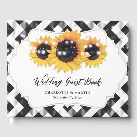 白黒バッファローひまわり結婚の花 ゲストブック (正面)
