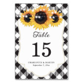 白黒バッファローひまわり結婚の花 テーブルナンバー (裏面)