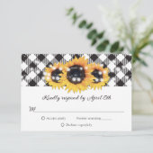 白黒バッファローひまわり結婚の花 出欠カード (スタンド正面)