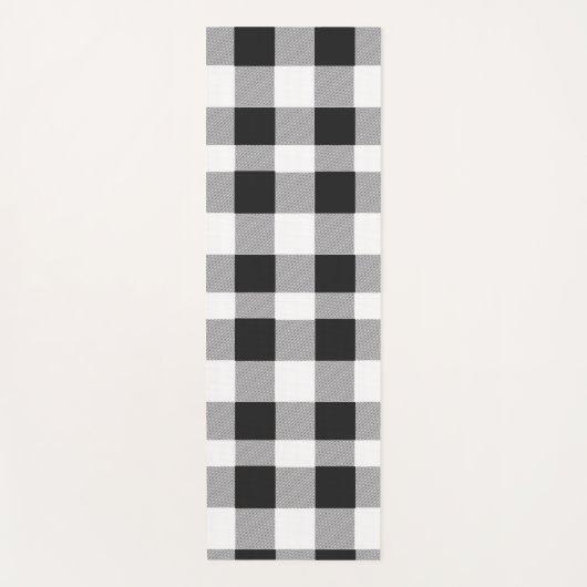 白黒バッファローギンガムチェックプラッドホリデイ ヨガマット (正面)