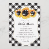 白黒バッファローサンフラワーブライダルシャワー 招待状 (正面/裏面)