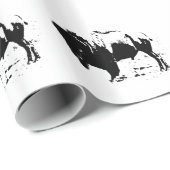 白黒バッファローシルエットラッピング紙 ラッピングペーパー (ロールコーナー)