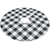 白黒バッファローチェックのクリスマス ブラッシュドポリエステルツリースカート (アングル)