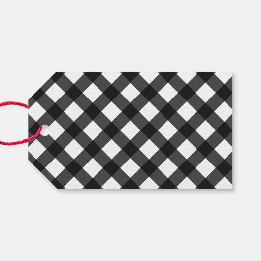 白黒バッファローチェッククリスマスプレゼントラベル ギフトタグ (裏面横)