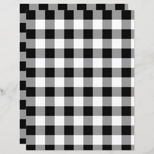 白黒バッファローチェックスクラップブック紙 (正面/裏面)