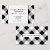 白黒バッファローチェックビジネスコンサルタント 名刺 (正面/裏面)