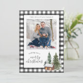 白黒バッファローチェックプレイドクリスマスフォト シーズンカード (スタンド正面)