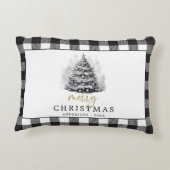 白黒バッファローチェックプレイドメリークリスマス アクセントクッション (裏面)