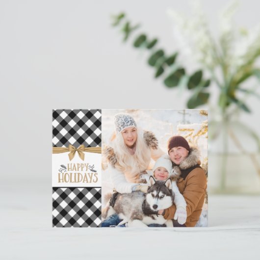 白黒バッファローチェックプレイド金ゴールドボウ シーズンポストカード (スタンド正面)