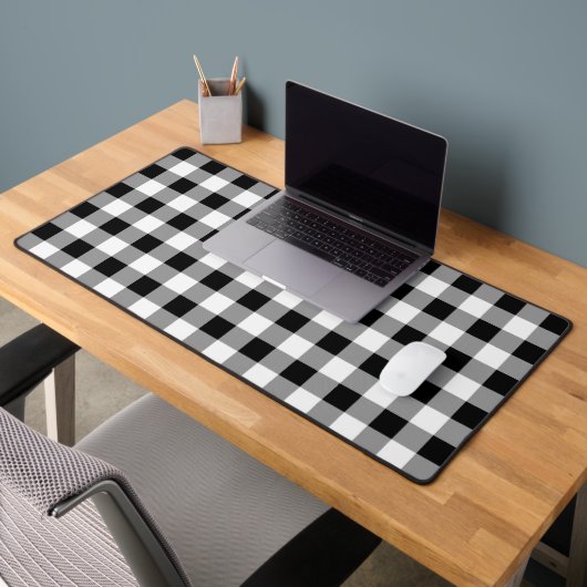 白黒バッファローチェックプレイド デスクマット (オフィス2)