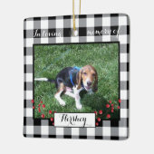 白黒バッファローチェックペットメモリアルオーナメント セラミックオーナメント (左)