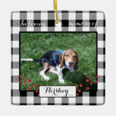 白黒バッファローチェックペットメモリアルオーナメント セラミックオーナメント (正面)