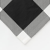 白黒バッファローチェックモノグラム フリースブランケット (角)