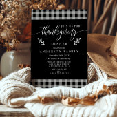 白黒バッファローチェック感謝祭ディナー 招待状
