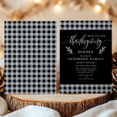 白黒バッファローチェック感謝祭ディナー 招待状